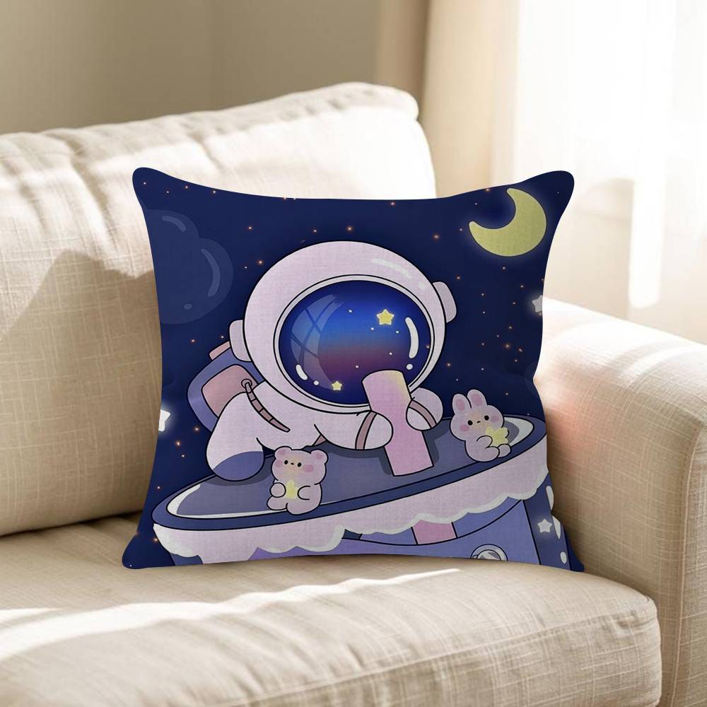 Astronauts Personalized Pillow Cover Kids Bedroom Wild Party Decor Pillowcase Kid Birthday Shower Gift