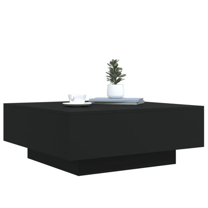VidaXL Table basse noir 80x80x31 cm bois d'ingénierie 836582