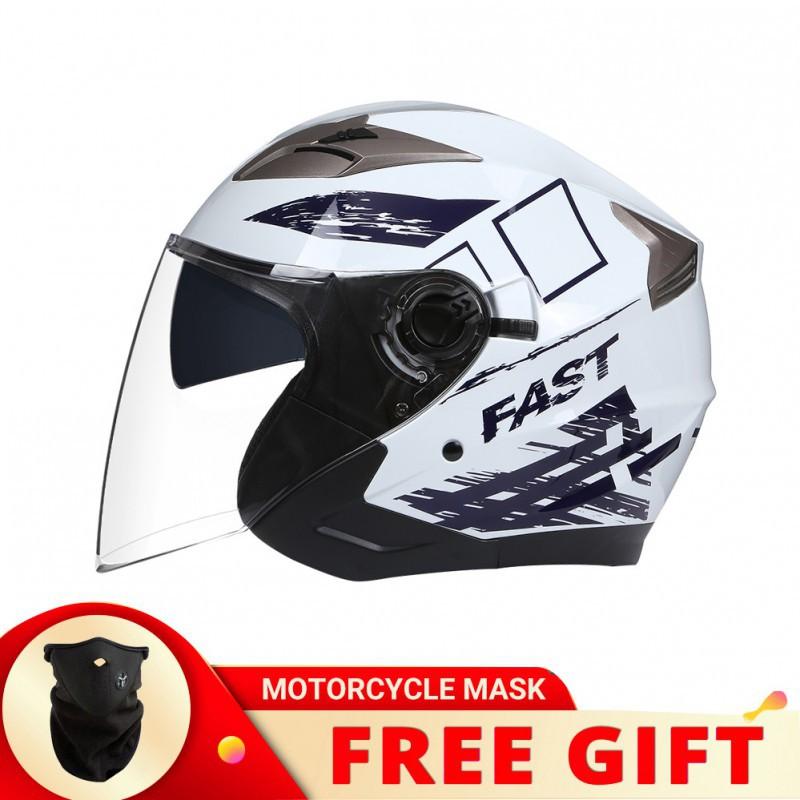 BLD Bailide Helmet 3/4 Half Motorcycle Double Lens Cycling