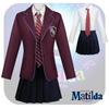 Cosplay Costume Matilda Purple School Uniform Dress Halloween Party Prop Gifts