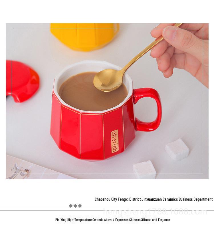Modern Diamond-Shaped Ceramic Coffee Mug – Stylish and Unique Breakfast Cup