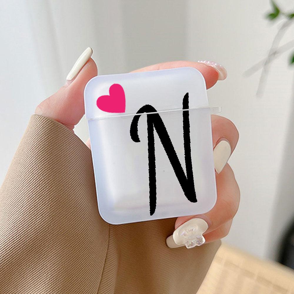 Initial Letter A Z Love Heart Earphone Case for Airpods 4th 3rd Pro 3 2 Cover for Airpod 2 3 1 Protective Accessorie Shell Funda