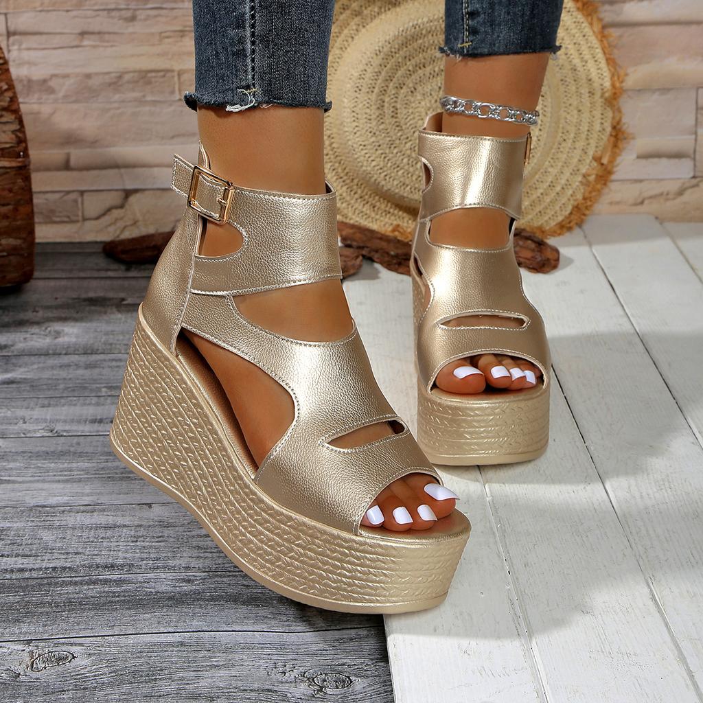 Women Platform Wedge Sandals Summer Fashion Casual Comfortable Ladies Heeled Sandals 2025 New Walking Shoes for Women High Heels