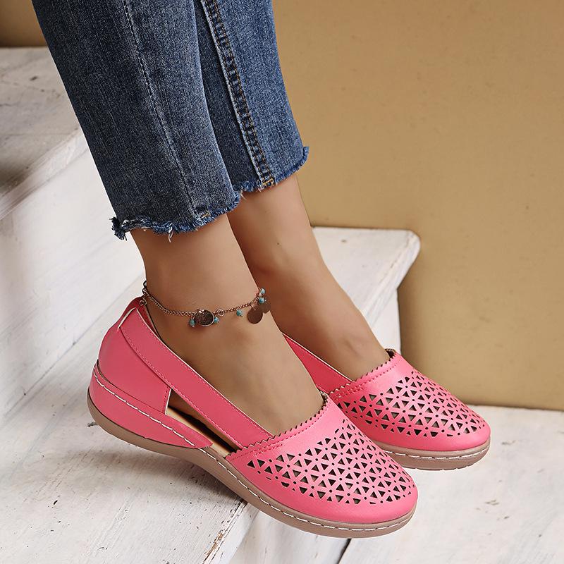 2023 Women's Summer Wedge Heel Round Toe Sandals - European and American Style, Plus Size, Flat Bottom.