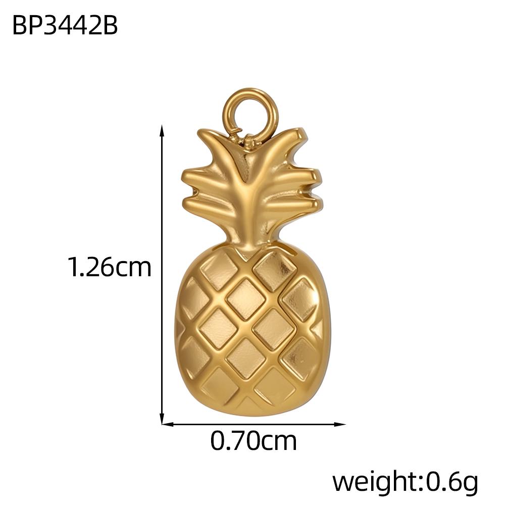 CARLIDANA Fruit Gold Plated Pineapple Avocado Strawberry Grape Pendant Stainless Steel Charms Accessories DIY Jewelry for Women