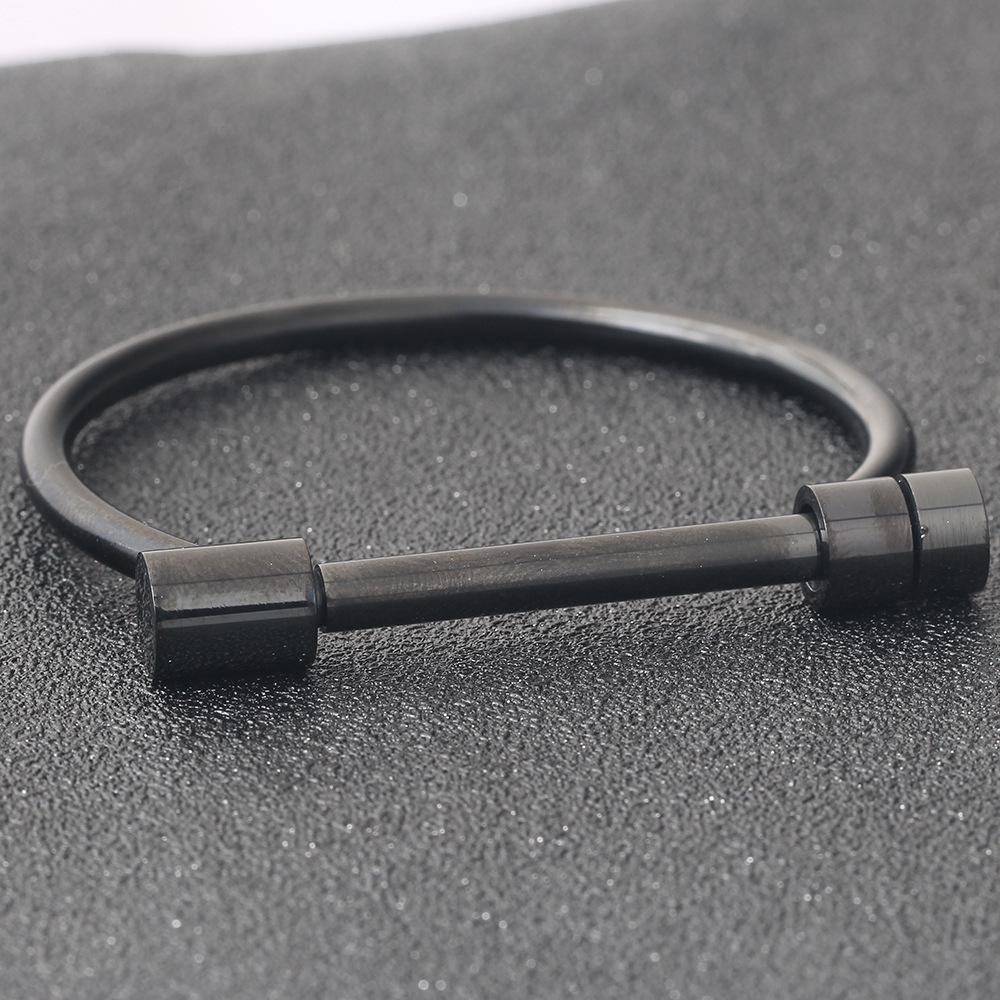 European and American Three-color Titanium Steel Horseshoe D-shaped Women’s Bracelet