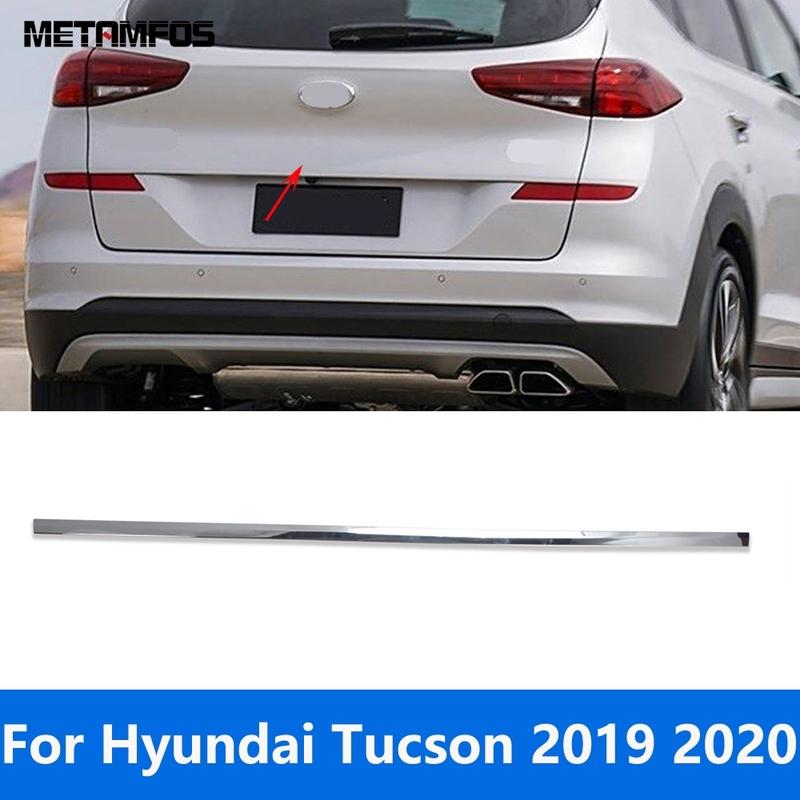 For Hyundai Tucson Carbon Fiber Rear Trunk Lid Tailgate Door Boot Cover Molding Trim Decoration Exterior Accessories