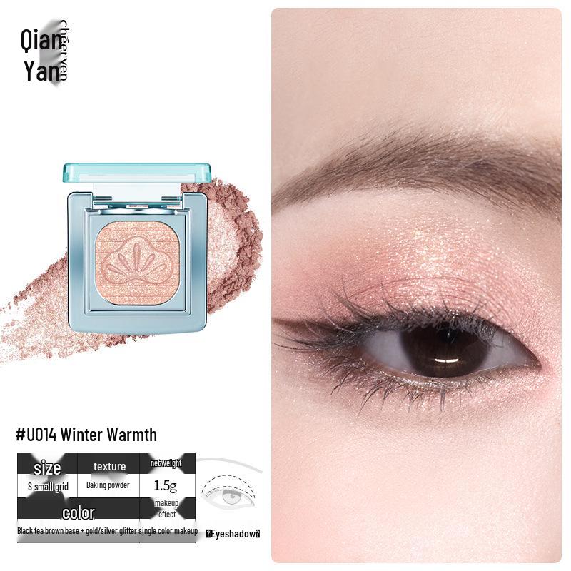 Qianyan Luxurious Crystal Eyeshadow & Blush Palette - Matte Shimmer Contour Highlighter for Daily Use