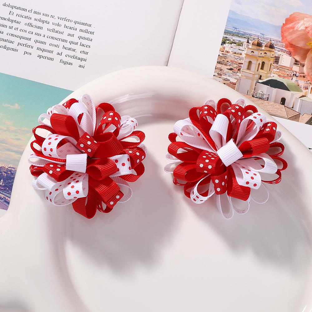 2 Stück/Los Schleifenblume Haarnadeln Doppelfarbige Haarspangen Mädchen Prinzessin Haarreif Haarspangen Handgefertigter Kopfschmuck Haarschmuck