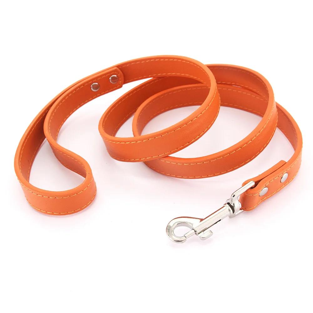 16 Colors Dog Leash Soild Color Leather Pet Walking Training Leads For Small Medium Large Dogs Cat In Collar And Harness 120cm