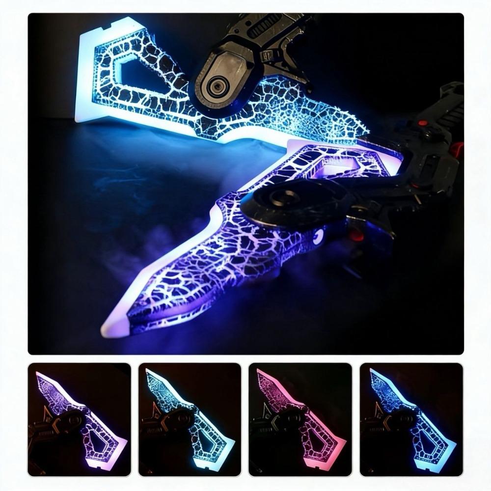 Colorful Glowing Bright Sword Axe Outdoor Toy Model 2 In 1 Multi-Color Changing Led Music Cosplay Cool Flashing Kids Toy Gifts