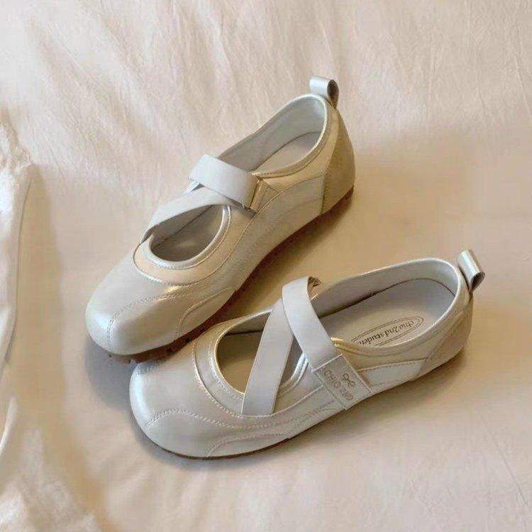 Leather Sports Mary Jane Shoes Women's Summer 2025 New Thin-soled Ballet Women's Shoes Versatile Casual Shoes