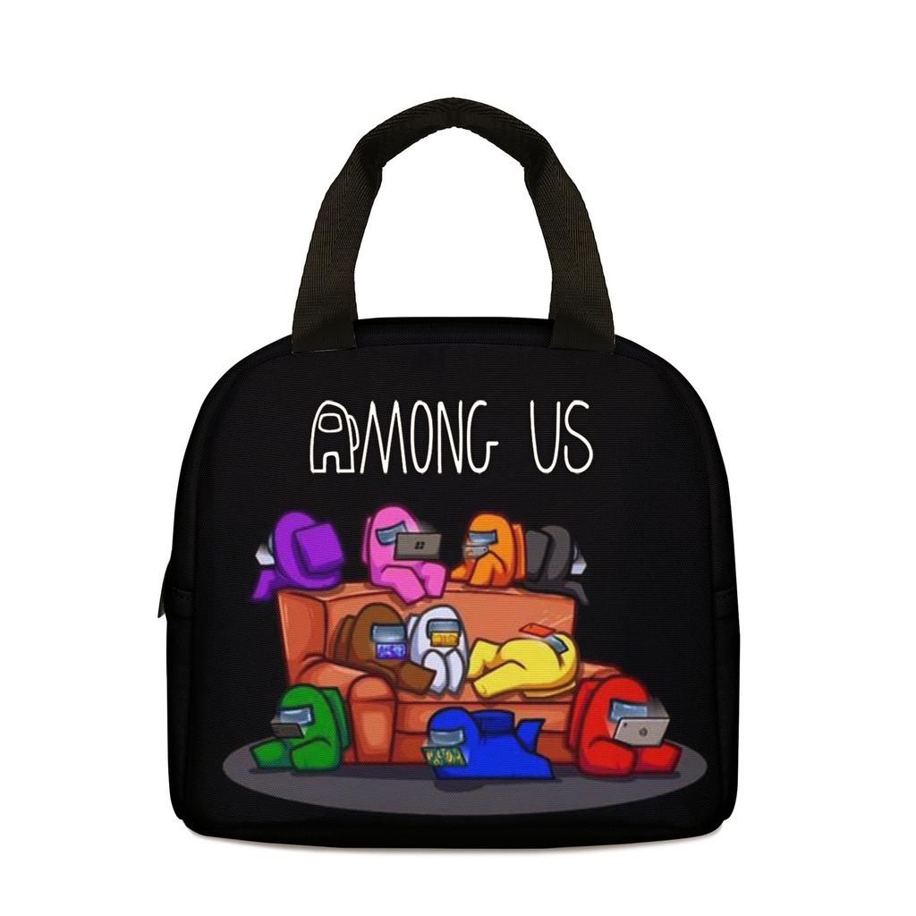 Lunch Bag Among Us Werewolf Lunch Box Bag Portable Thermal Insulation Bag Oxford Cloth Thermal Insulation Bag