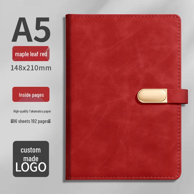Custom Business Notebook with Metal Buckle and Pen Holder - Personalizable Logo Souvenir