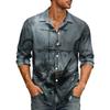 Men's Long Sleeve Cardigan with Halloween Print Casual Top