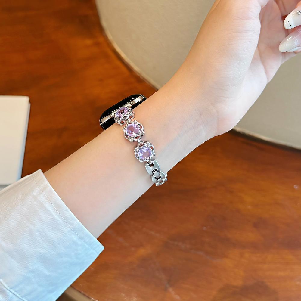 Sugar Color Diamond Compatible For Apple Watch Ultra band 49mm 40mm 42mm 44mm 45mm 38mm for iWatch Series 11/10/8/7/6/SE/9 Fashionable Handmade Strap