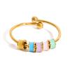 Women Men Open Ring Adjustable Anxiety Relief With Enamel Bead Opening Decoration Accessory Stacking Spinning Ring