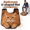 Quick-dry Toilet Floor Rug Non-slip Bath Mat Fun Bathroom U-shaped Mat  Household