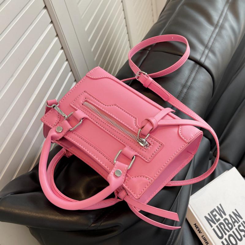 Bolsa de ombro feminina pequena de couro PU vintage com zíper quadrado bolsa crossbody