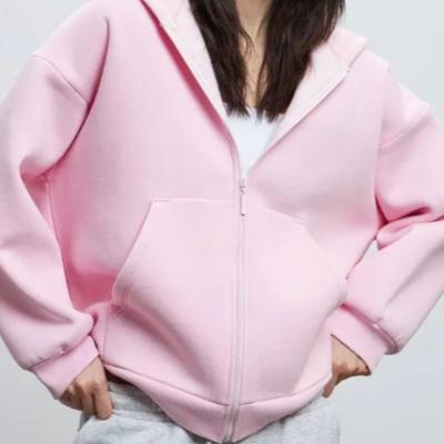 Autumn and Winter New Casual Hooded Long Sleeve Cardigan Sweatshirt Loose Zipper Sweatshirt Women's Clothing
