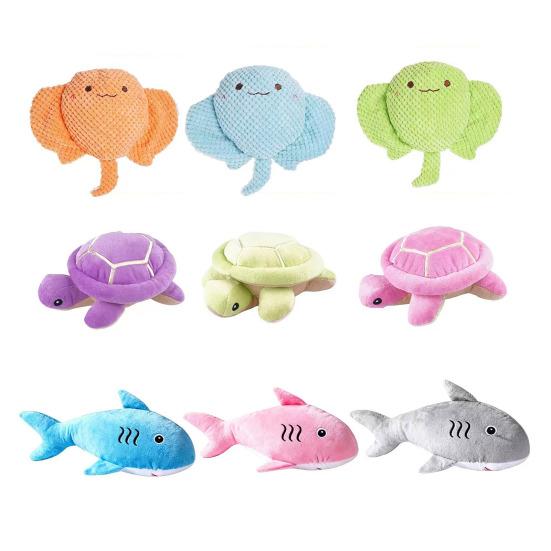 Pet Toys Built-in Sound Interactive Toy Plush Bite-Resistant Marine Animal Shape Chew Toy Cleaning Teeth Boredom Relief Toy