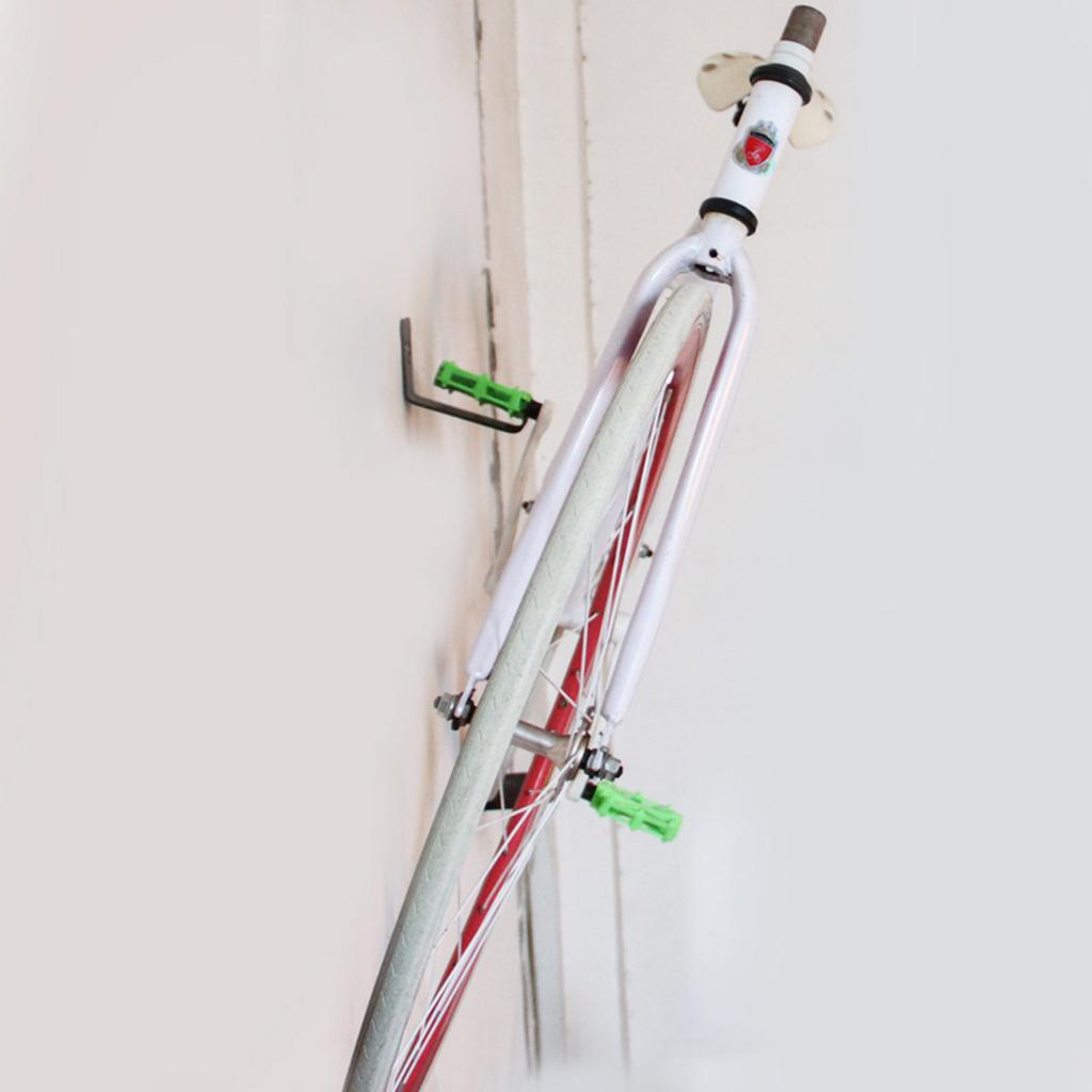 Bike Wall Mount Pedal Hook for Bicycle Wall Mount with Support Brackets Bike Rack Garage Bike Storage Shed