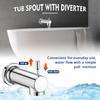 Slip On Tub Spout with Diverter Universal Tub Diverter Spout for 1/2" Copper Water Pipe, Chrome