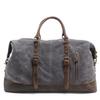 Borsa da Viaggio da Uomo di Grande Capacità, Borsa da Bagaglio a Tracolla in Tela Cerata Impermeabile Stile Europeo e Americano con Pelle Crazy Horse