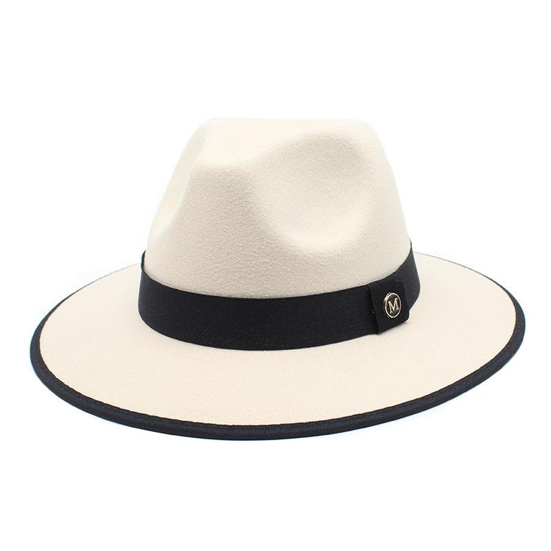 2022 New British Style Felt Jazz Fedora Hats Men Women Wide Brim Gentleman Formal Panama Cap Party Trilby Dress Hat