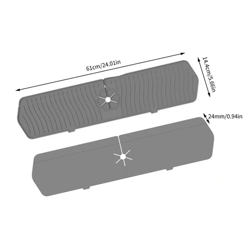 Large Sink Splash Guard 30 Inch Silicone Faucet Handle Drip Catcher Tray Longer Silicone Sink Mat for Kitchen Bathroom