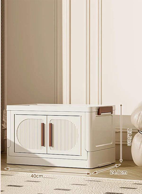 Folding Storage Box Storage Cabinet With Wheels Multifunctional Box With Pulley Household Sorting Wardrobe Organizer Container