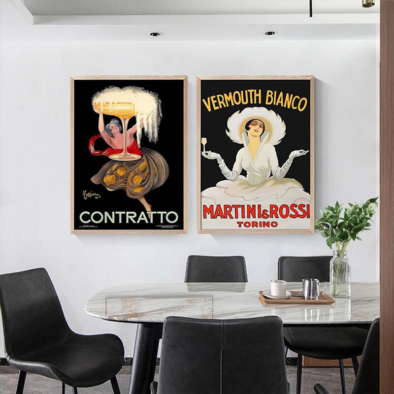 Poster Vintage Alcol Cucina Pubblicità Bevande Arte da Parete Immagini HD Pitture su Tela e Stampe Soggiorno Casa Senza Cornice