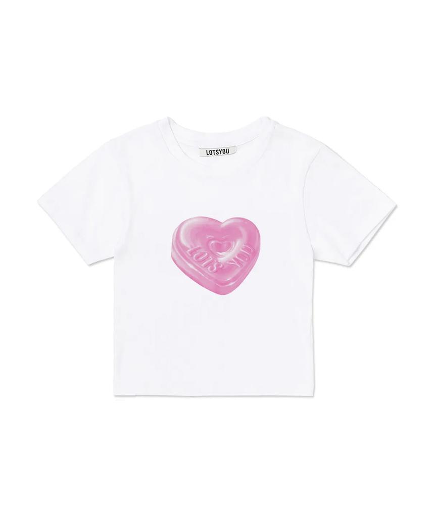 LOTSYOU Lotsyou_The Friend Heart Candy Tee Pink