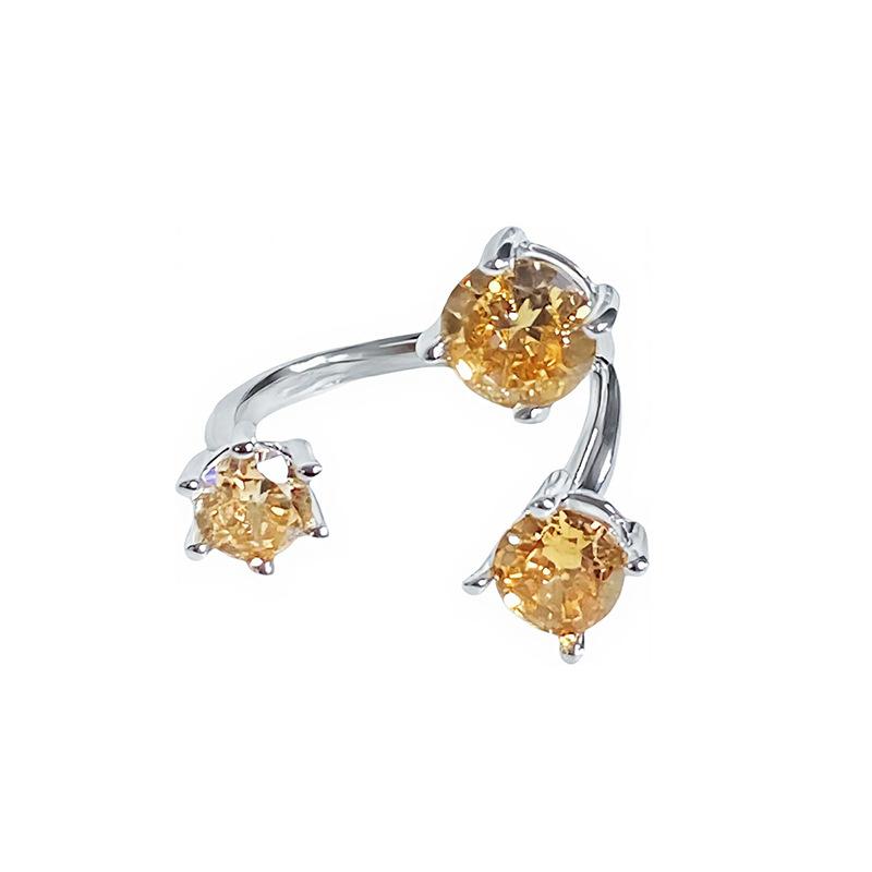 Color Treasure Multi-Color Full Diamond Zir*****Pen Ring Light Luxury High-End Super Flash Niche Design Ring