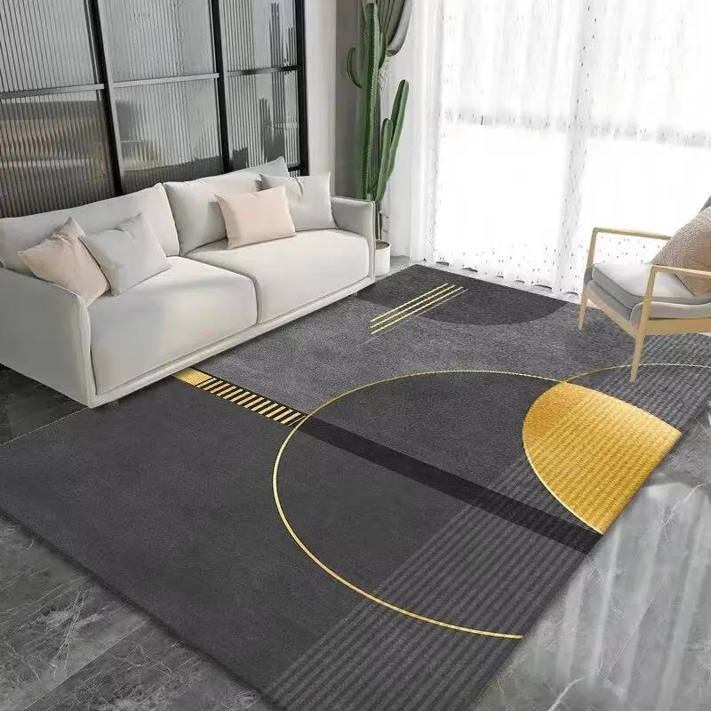 Nordic Geometric Gray Living Room Carpet Decoration Home Modern Luxury Sofa Side Lounge Rugs Non-slip Bedroom Coffee Tables Mat