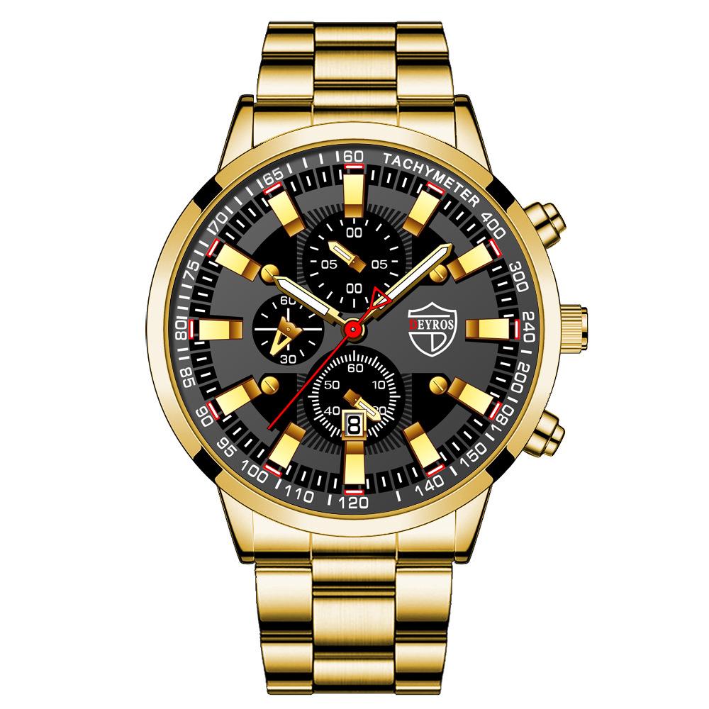 Stainless Steel Strap Watch Men'S Fashion Luminous Calendar Automatic Quartz Watch