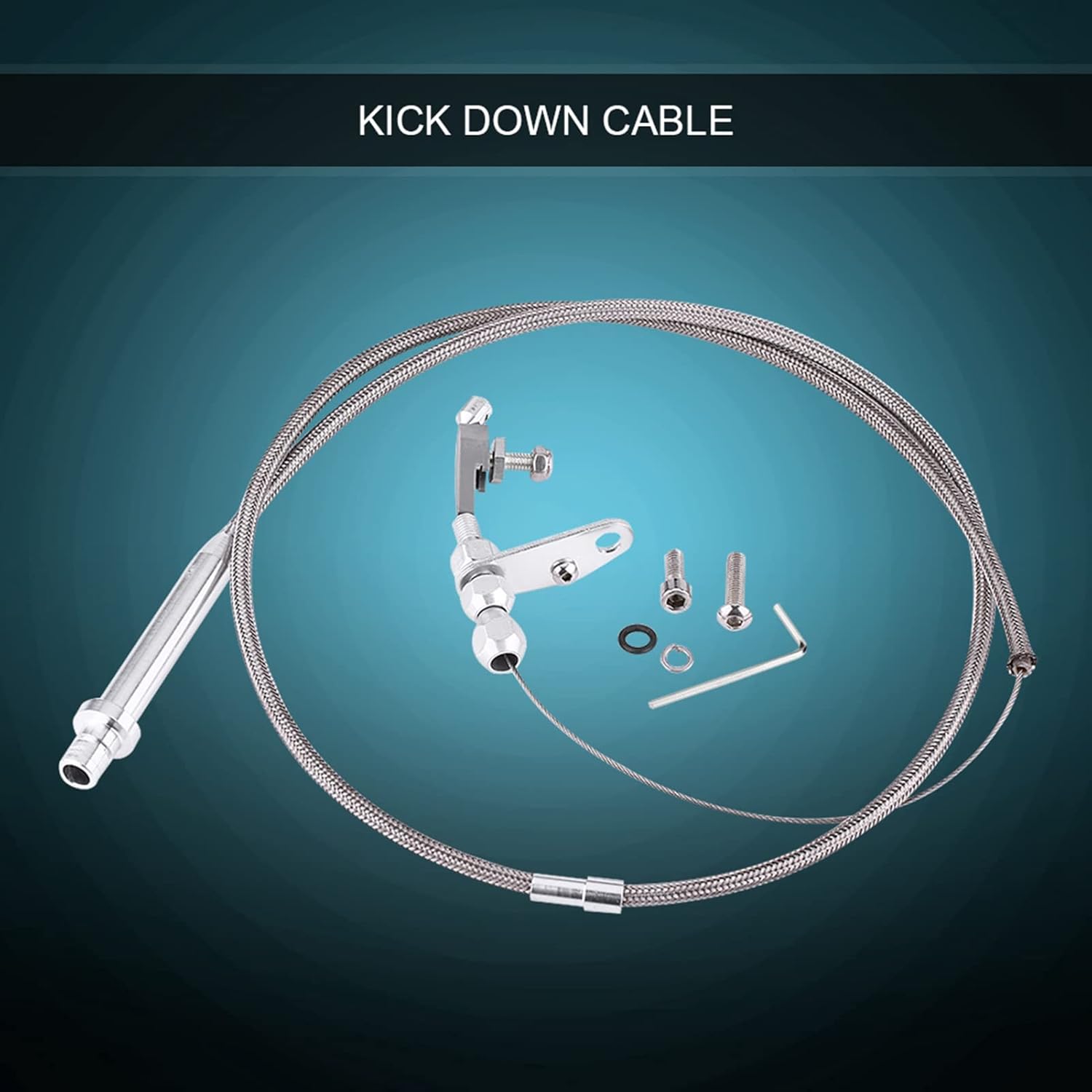 Kickdown Cable,Kick Down Cable Kickdown Compatible for TH350 Stainless Steel Transmission Kick Down Detent