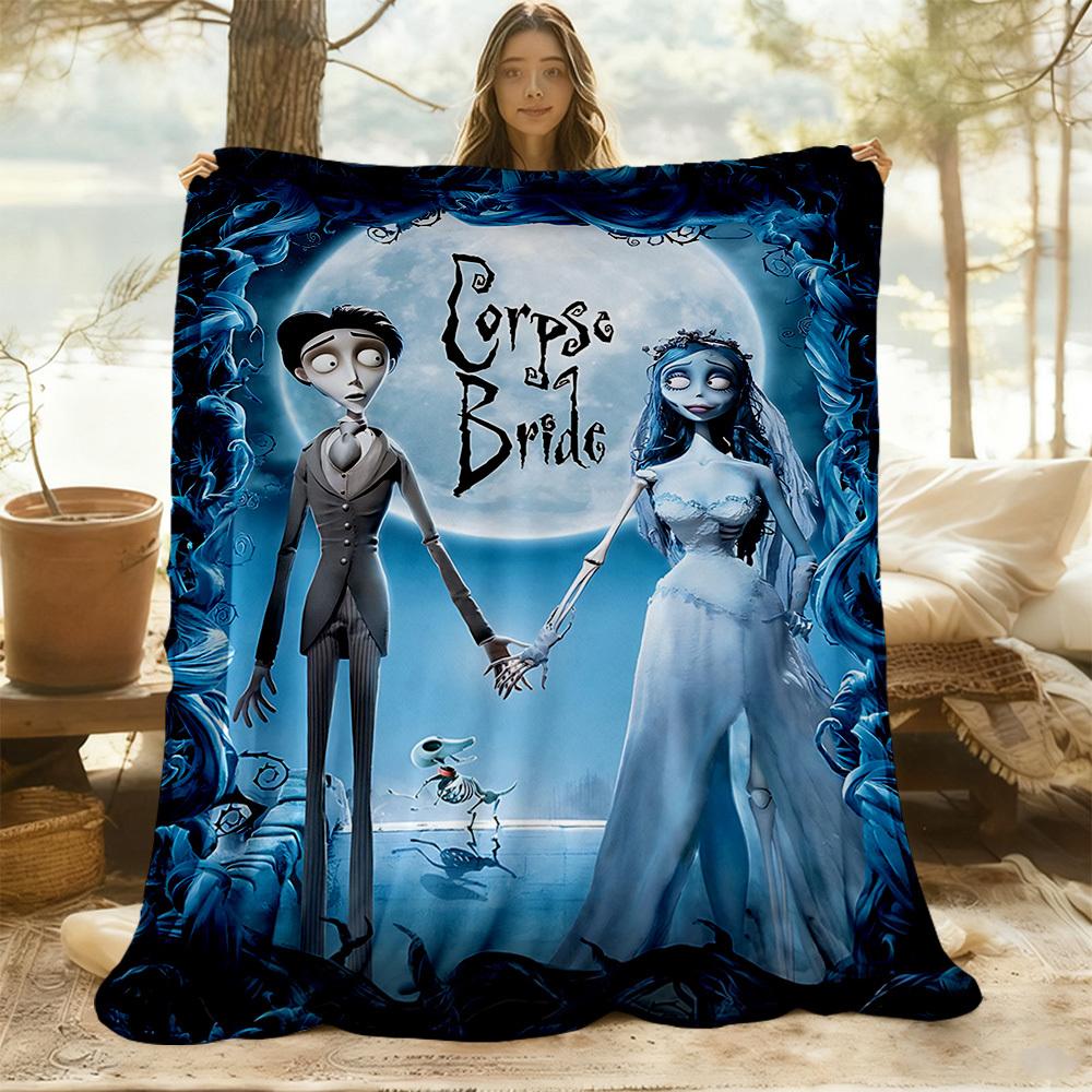 1PC Corpse Bride Outdoor Blanket Lightweight Flannel, Soft & Warm, All-Season, Outdoor, Camping, Living Room, Office,  L1106039