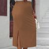 Knit Bodycon Skirt for Women High Waist Knee Length Bodycon Skirts Slit HIPS-Wrapped Casual Work Vacation Long Skirt Breathable Comfortable Plus Skirt