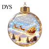 Transparent Holiday Bulbs 3D Christmas Animal Faux Crystal Ball Ornament, Lighted Acrylic Hanging Decor with Hedgehog Penguin Panda, LED Tree Pendant,