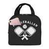 Fun Pickleball Apparel Pickleballer Insulated Lunch Bag for Women Children Portable Food Boxes Thermal Lunch Box Tote