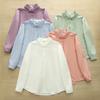 Spring Autumn Pure Cotton Women's Doll Collar Long Sleeve Shirt