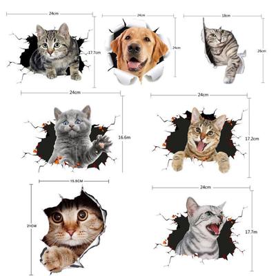 3D General Motors Decorative Stickers Cute Kitty Dog Car Stickers Body Scratch Shielding Decorative Stickers Creative and Realistic