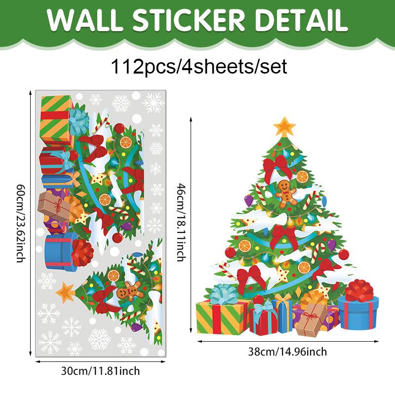 Christmas Snowflake Glass Window Decoration Sticker Self-Adhesive Material Christmas Tree Holiday Party Decorations Wall Sticker