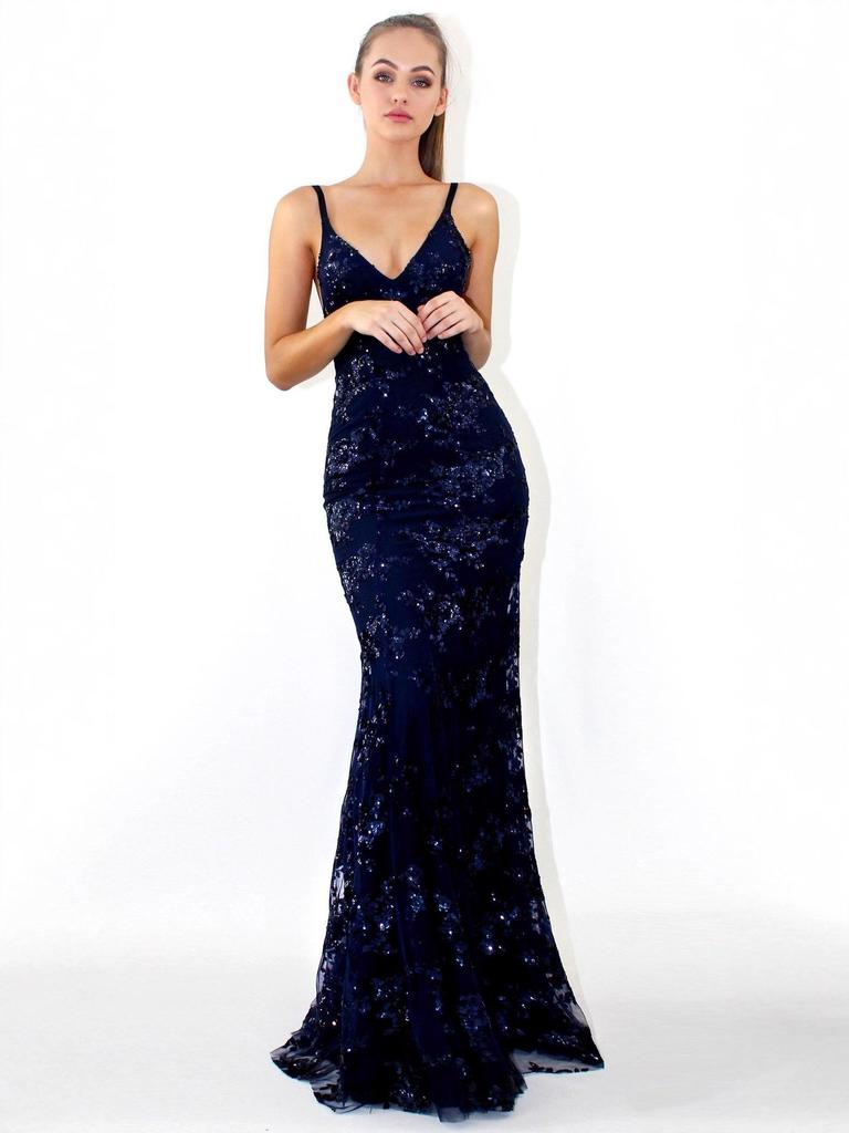 Robe de soirée à bretelles spaghetti, col en V, dos nu, paillettes et lacets, pour femmes européennes et américaines, 2025