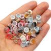 50 Stück 8mm Rund Zufällige Mischfarben Eingebaute Muschel Flache Rückseite Harz Cabochons Cameo DIY Schmuckherstellung Zubehör Findings