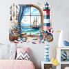Adesivi Decorativi Creativi per Parete di Soggiorno e Camera da Letto a Tema Faro Vista Mare Vela Conchiglia