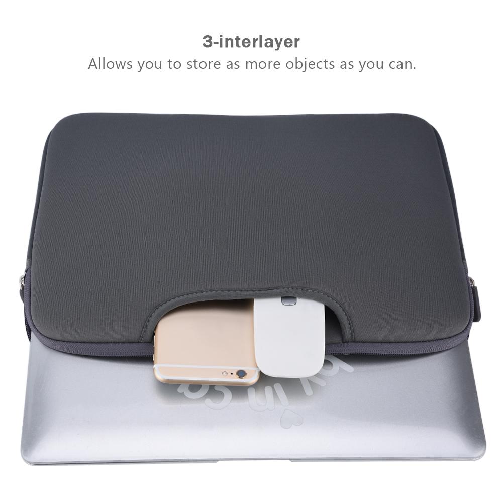 13in Notebook Case Anti collision Full 3 interlayer Laptop Bag Sleeve Case Black