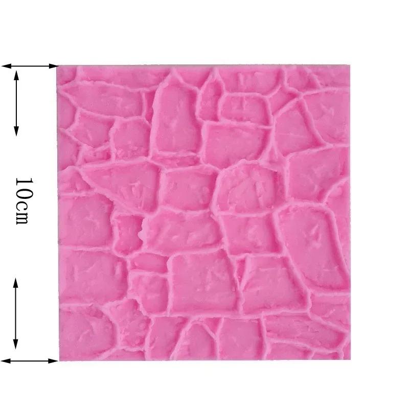 Cake Decor Baking Tools Dry Wall Silicone Mold Castle Stone Bark Fondant Cake Molds Chocolate Kitchen Household Accessories