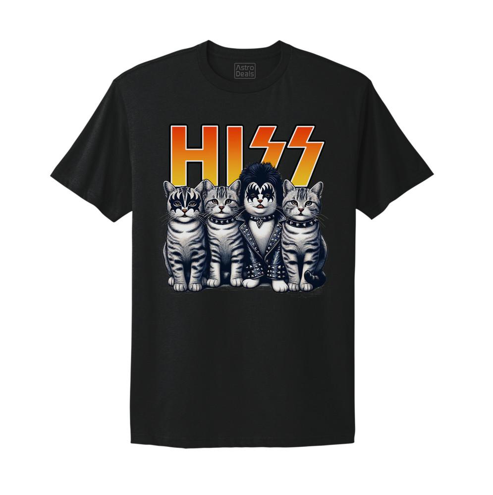 HISS Funny Cat Lover KISS Parody Gift Graphic T-shirt Unisex T-Shirt